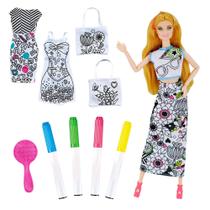 Kit de Pintura Moda com Boneca Articulada DM TOYS Kit de Pintura Moda com Boneca Articulada DM TOYS