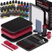 Kit de Pintura para Miniaturas Nicpro com 18 Tintas e Pincéis Kit de Pintura para Miniaturas Nicpro com 18 Tintas e Pincéis