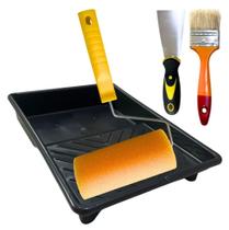 Kit de Pintura para Parede com Rolo, Espátula, Pincel e Bandeja para a Tinta