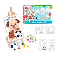Kit De Pintura Pets Infantil Com Cavalete Telas Tinta Guache - Nig Brinquedos