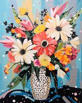 Kit de pintura por número Tucocoo Flores abstratas em vaso 40x50cm Kit de pintura por número Tucocoo Flores abstratas em vaso 40x50cm