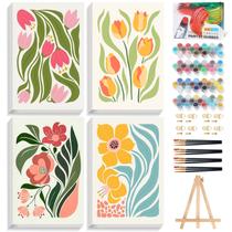 Kit de Pintura por Números Okarina 4 Unidades Floral 20x30 cm Kit de Pintura por Números Okarina 4 Unidades Floral 20x30 cm