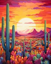 Kit de pintura por números Tucocoo Desert Saguaro Cacti Sunset