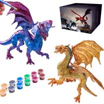 Kit de pintura SOLDAY Dragon Toys para crianças de 3 a 12 anos com 2 dragões
