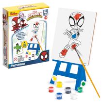 Kit De Pintura Spidey Marvel Gatos Com 4 Telas 6 Tintas Pincel E Cavalete Infantil Kit De Pintura Spidey Marvel Gatos Com 4 Telas 6 Tintas Pincel E Cavalete Infantil