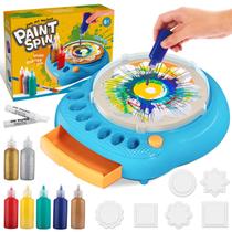 Kit de Pintura Spin Art para Crianças (4-8 anos) - Máquina de Arte Criativa Azul