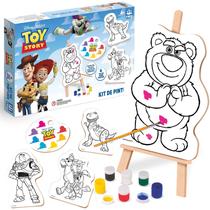 Kit De Pintura Toy Story Disney Didático Com 4 Telas 6 Tintas Pincel E Cavalete Infantil