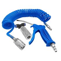 Kit de pistola Air Blow Beduan com mangueira pneumática de PU de 5 m azul