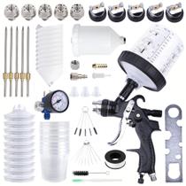 Kit de Pistola de Pintura Zeinlenx HVLP com 5 Bicos e Copos de 600 ml Kit de Pistola de Pintura Zeinlenx HVLP com 5 Bicos e Copos de 600 ml