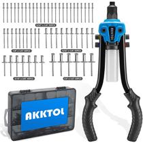 Kit de pistola de rebite AKKTOL Rivet Gun de 1/4 de polegada com 210 unidades de rebites cegos