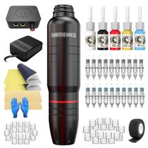 Kit de pistola de tatuagem Kit de tatuagem com cartucho Kit de máquina rotativa Kit completo de canetas para tatuadores e iniciantes (WTK166)