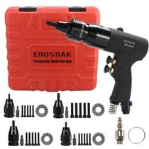 Kit de Pistola Pneumática para Porcas Rebite EROSHAK ER-702A com 4 Cabeças