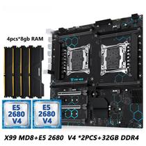 Kit De Placa-Mãe Dual CPU Intel Xeon E5 2680 V4 LGA2011-3 Com 32GB De RAM DDR4 E Chip C612 Para - MACHINIST