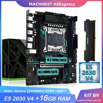 Kit De Placa Mãe Intel Xeon E5 2630 V4 MACHINIST B9 X99 Com 16GB De RAM DDR4 2400MHz E NVME M.2 SATA