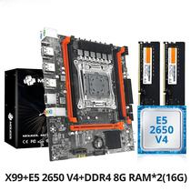 Kit De Placa-Mãe Para Jogos X99 Xeon E5 2650 V4 CPU Dual Channel DDR4 16G M.2 NVME Para Computadores