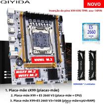 Kit De Placa-Mãe QIYIDA X99 DDR4 3200MHz 16GB Com CPU Xeon E5 2660 V3 E Suporte M.2