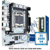 Kit De Placa-Mãe SOYO X99 16GB DDR4 LGA 2011-3 Com CPU Xeon E5 2680 V4 M.2 Para Computador