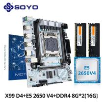 Kit De Placa Mãe SOYO X99 Com CPU E5 2650 V4, 16G DDR4 2133MHz, NVME PCIE3.0 M.2 Para Computador Kit De Placa Mãe SOYO X99 Com CPU E5 2650 V4, 16G DDR4 2133MHz, NVME PCIE3.0 M.2 Para Computador