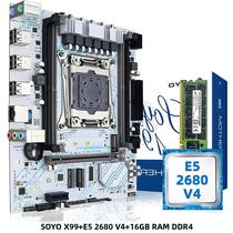 Kit De Placa-Mãe SOYO X99 DDR4 16GB LGA 2011-3 Com CPU Xeon E5 2680 V4 M.2 Para Computador
