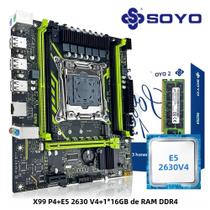 Kit De Placa Mãe SOYO X99 P4 Com CPU Intel Xeon E5 2630 V4 E 16GB De RAM DDR4 2133MHz NVME M.2 SATA