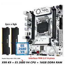 Kit De Placa Mãe X99 LGA 2011-3 Com CPU Xeon E5 2680 V4, 16GB De RAM DDR4, Interface NVME M.2 TPM