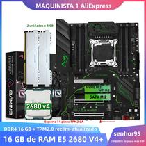 Kit De Placa-Mãe X99 MR9S LGA2011-3 Com CPU Xeon E5 2680 V4, DDR4 256GB, NVME SATA, WIFI, M.2,