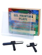 Kit de placas de gel para impressão Safetect 20 x 25 cm + 13 x 18 cm com rolos de borracha