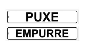 Kit de Placas de Sinalização Autoadesiva Puxe e Empurre para Porta - Identificação Entrada e Saída - Tarja PS 5x25cm