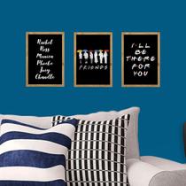 Kit de Placas Decorativas Amigos Friends Moldura Mel Kit de Placas Decorativas Amigos Friends Moldura Mel