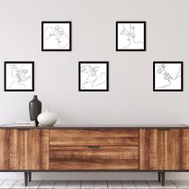 Kit de Placas Decorativas Casal Minimalista Abstrato Moldura Preta Kit de Placas Decorativas Casal Minimalista Abstrato Moldura Preta