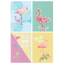 Kit de Placas Decorativas Flamingos 4un 20x30cm Kit de Placas Decorativas Flamingos 4un 20x30cm