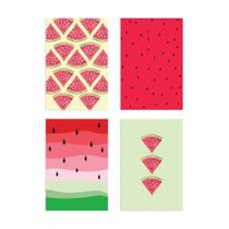 Kit de Placas Decorativas Melancias 4un 20x30cm