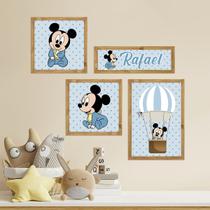 Kit de Placas Decorativas Mickey Mouse Moldura Mel - Inove Papéis de Parede
