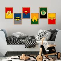 Kit de Placas Decorativas Super-Heróis DC Moldura Mel Kit de Placas Decorativas Super-Heróis DC Moldura Mel