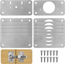 Kit de placas para reparo de dobradiça de armário TamBee, 12 peças, aço inoxidável