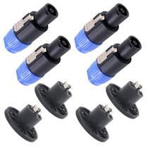 Kit de plugue de alto-falante de áudio Swpeet 4 Pole Twist Lock, pacote com 8