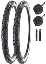 Kit de pneus de bicicleta SIMEIQI 26" x 2,125" White Sidewall 2 Tires Kit de pneus de bicicleta SIMEIQI 26" x 2,125" White Sidewall 2 Tires