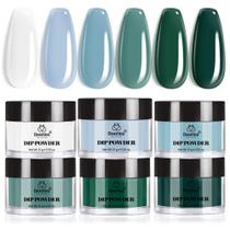 Kit de pó Nail Dip Beetles de 6 cores com arte de unhas francesa Kit de pó Nail Dip Beetles de 6 cores com arte de unhas francesa