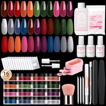 Kit de pó para imersão para unhas AZUREBEAUTY 130 unidades com 16 cores Kit de pó para imersão para unhas AZUREBEAUTY 130 unidades com 16 cores