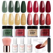 Kit de pó para imersão para unhas AZUREBEAUTY Christmas 4 cores 10 mL