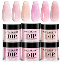 Kit de pó para imersão para unhas AZUREBEAUTY, conjunto de 6 cores, rosa gelatinoso Kit de pó para imersão para unhas AZUREBEAUTY, conjunto de 6 cores, rosa gelatinoso