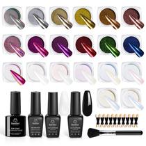 Kit de pó para unhas Beetles Unicorn Mirror Chrome 24 unidades