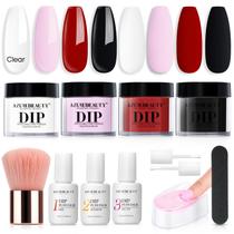 Kit de Pó para Unhas Dip Powder AZUREBEAUTY - 4 Cores e Acessórios