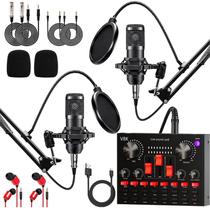 Kit de Podcast FOLTUSYMY para 2 Pessoas com Interface de Áudio Kit de Podcast FOLTUSYMY para 2 Pessoas com Interface de Áudio