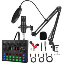 Kit de Podcast FOLTUSYMY V8S Pro com Microfone Condensador