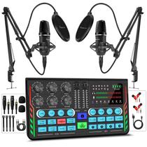 Kit de Podcast Hayner-Seek para 2 Pessoas - Mixer de DJ, Microfone Condensador e Acessórios para Streaming