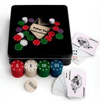 Kit de Poker Completo 100 Fichas 2 Baralhos com Botão Dealer