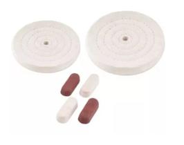 Kit De Polimento P/ Moto Esmeril 2 Rodas De Pano E Pastas