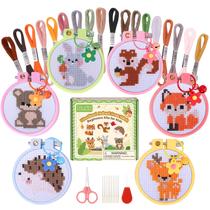 Kit de ponto cruz Caydo Woodland Animal para crianças com instrução