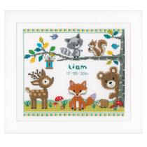Kit de ponto cruz contado Vervaco Forest Animals Birth Record Kit de ponto cruz contado Vervaco Forest Animals Birth Record